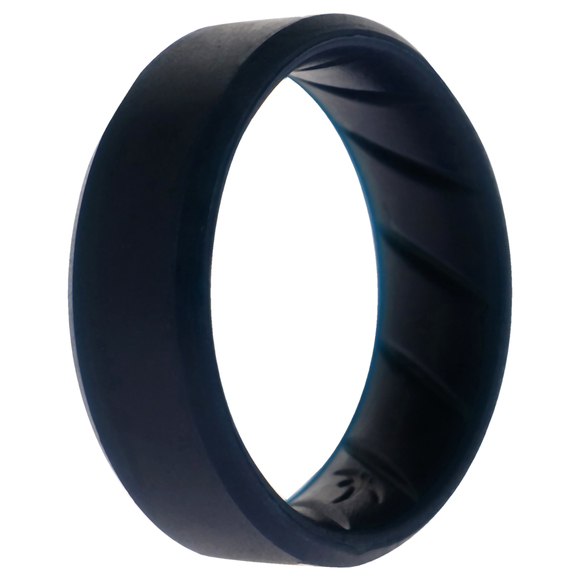 Silicone Wedding BR 8mm Edge Ring - Basic-Blue by ROQ for Men - 11 mm Ring - Picture 2 of 2